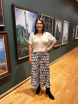 Jasmine Bradley in an exhibit space at the Vancouver Art Gallery.