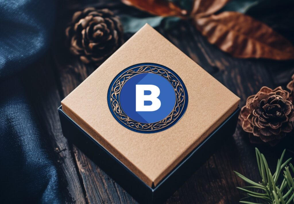 Christmas gift box with the Broadsight icon on top